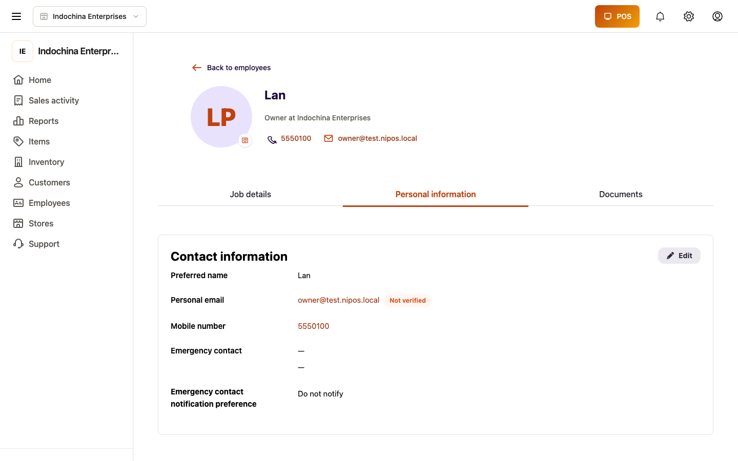 Profile page — Personal information tab