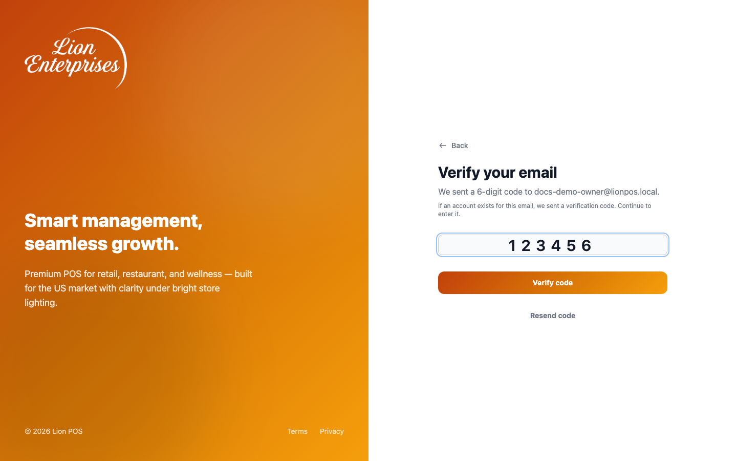 Verify email — Step 2