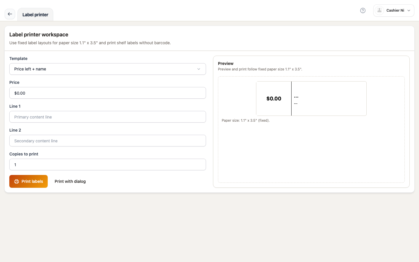 Label printer — Electron workbench