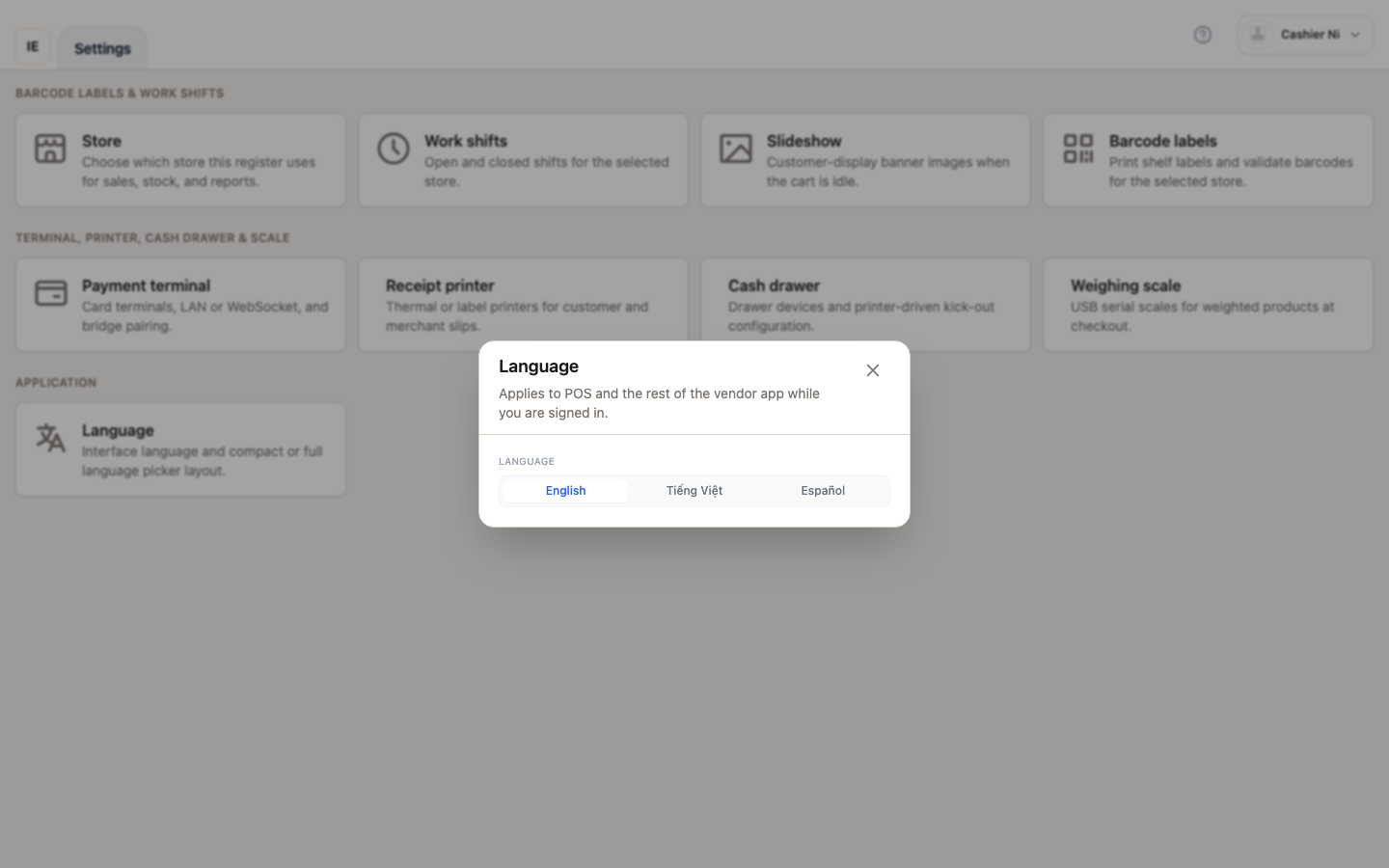 Language — open locale modal