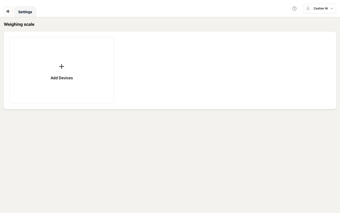 Weighing scale — device config