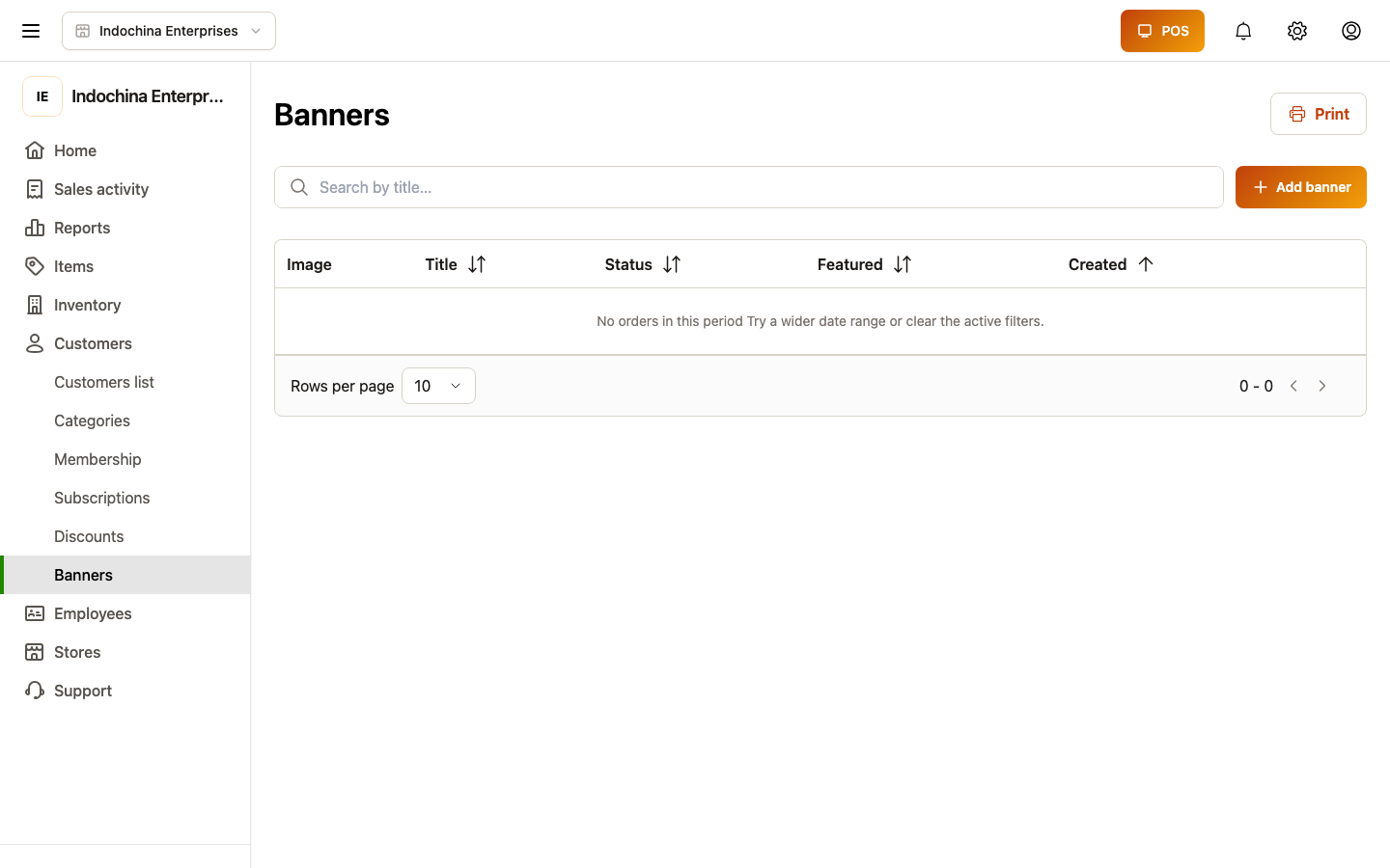 Banners list