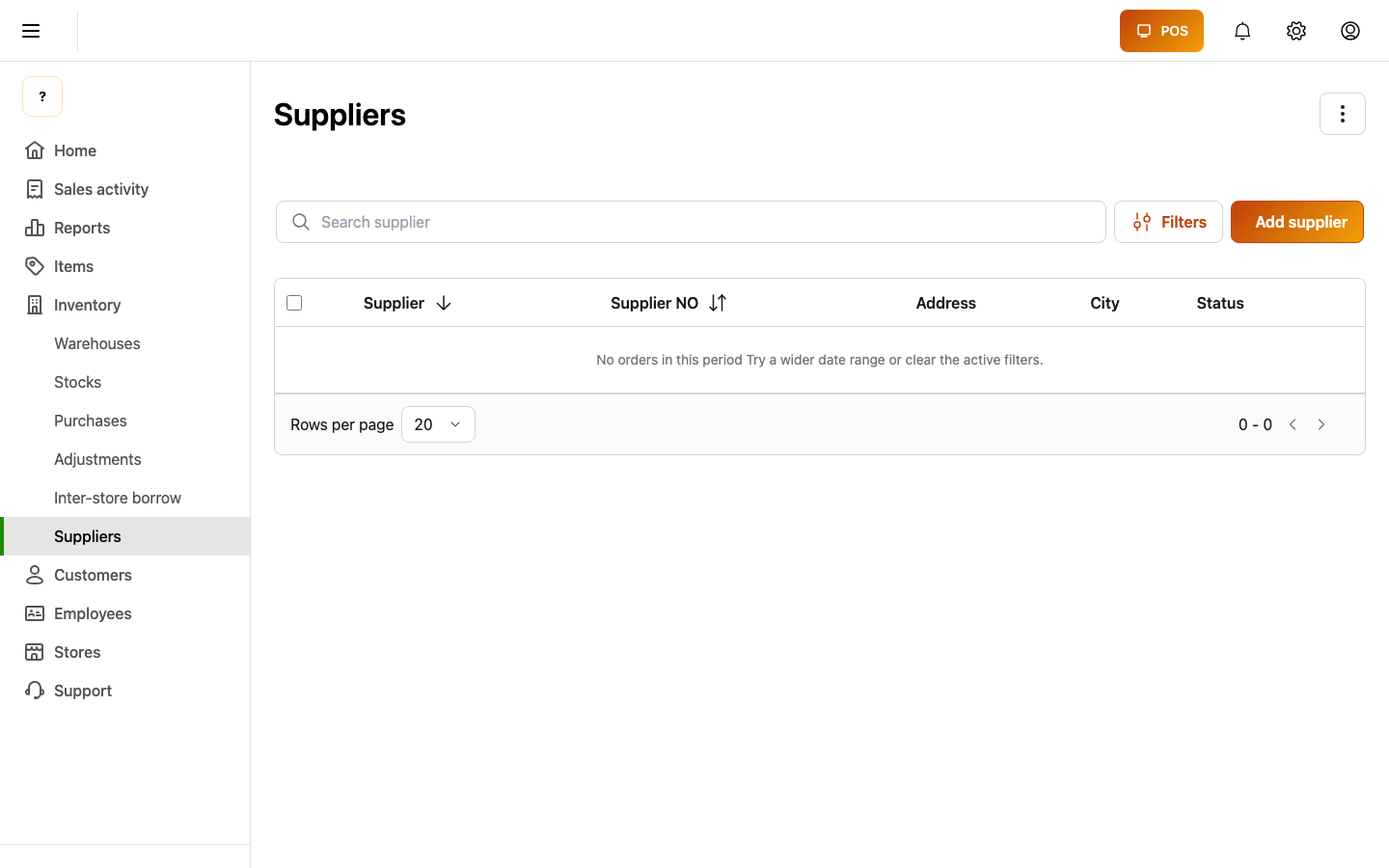 Suppliers list