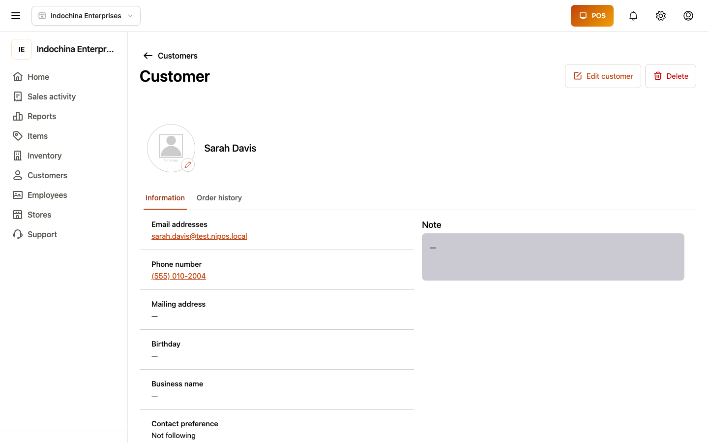 Customer detail