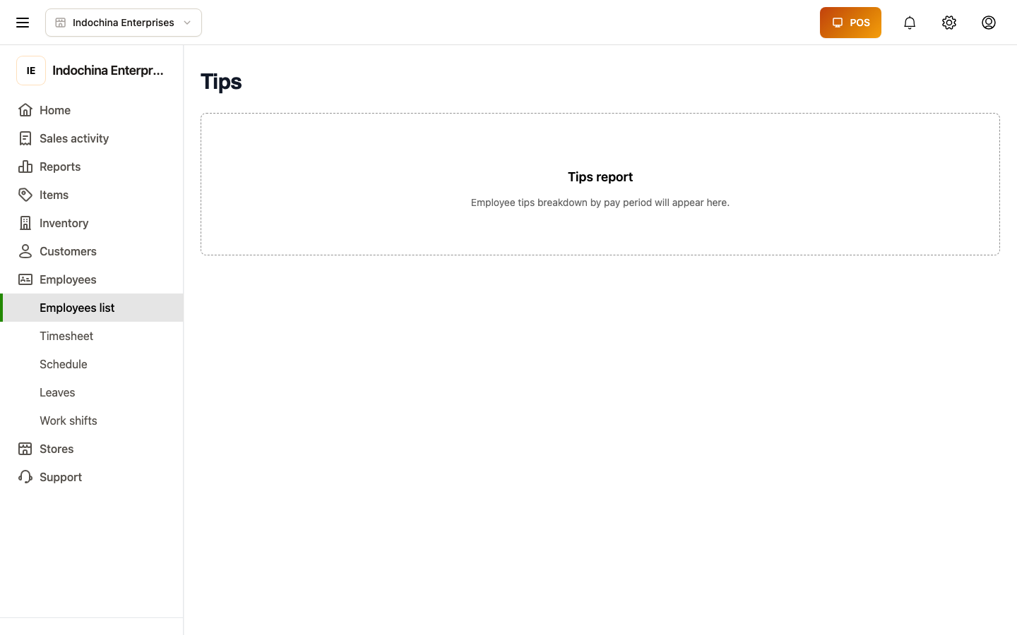 Employee tips / activity