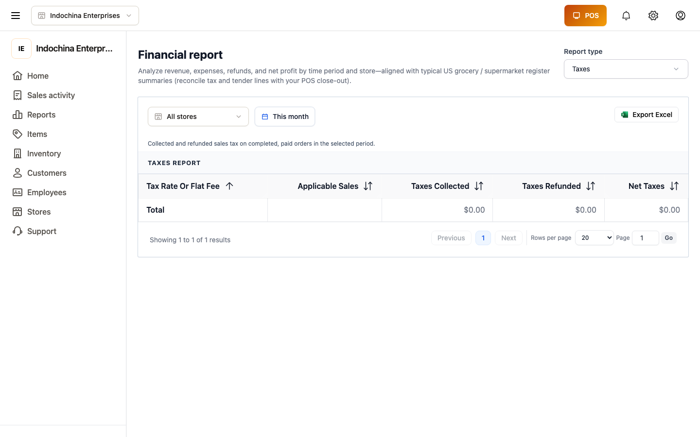 Taxes report