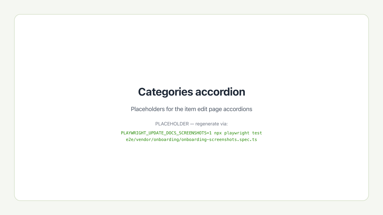 Categories accordion
