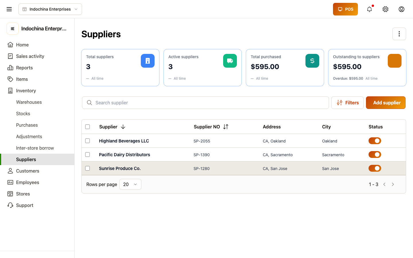 Suppliers